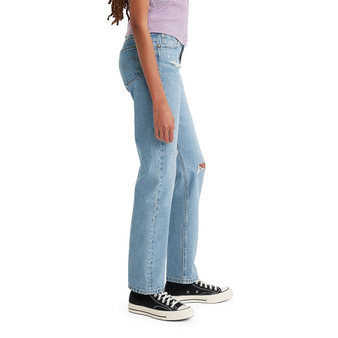 Levi Women's 501 High Rise Straight Jeans - Lane Change (Light Wash)