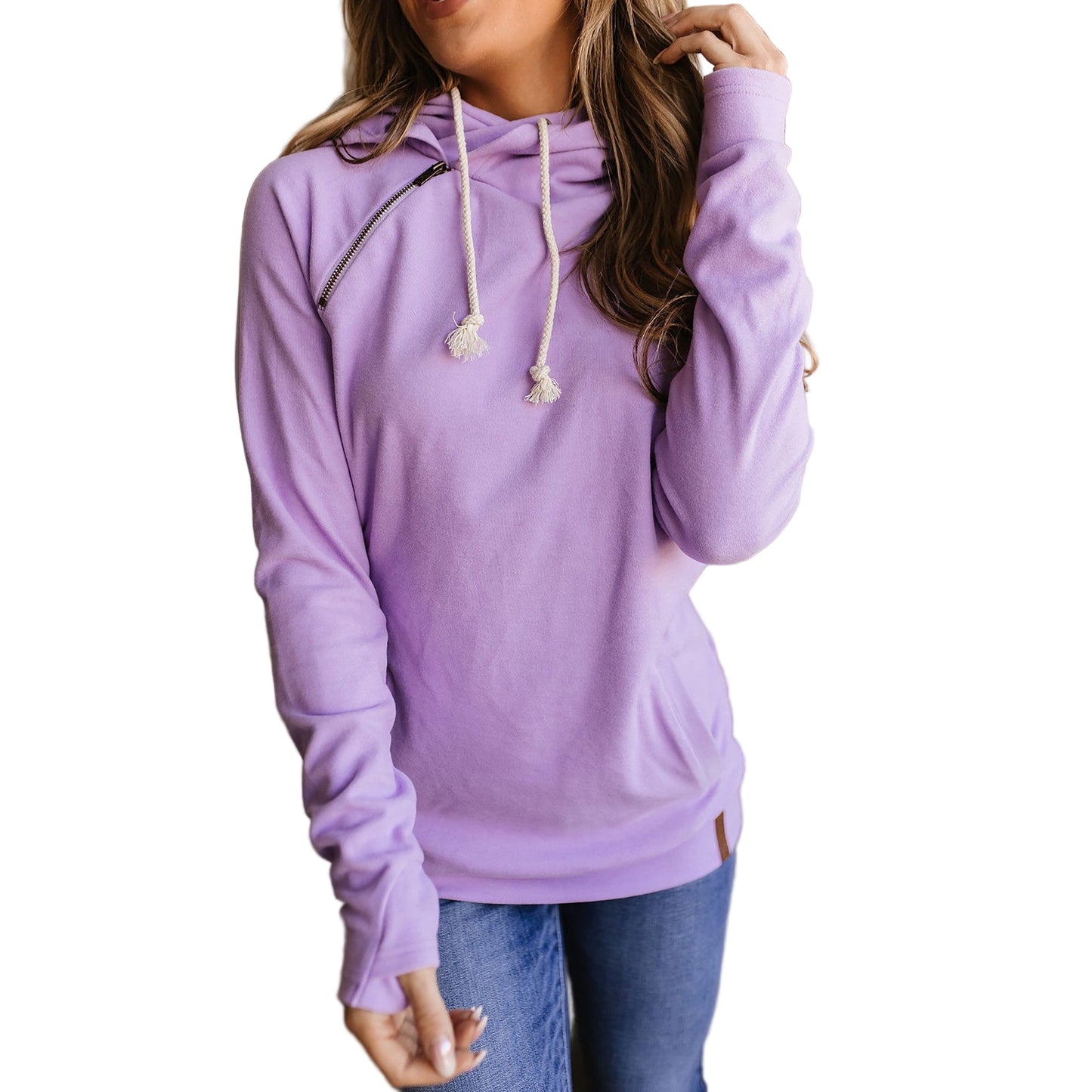 Ampersand Women's Poppy Seed Performance Fleece Double Hood Sweatshirt - Assorted Colours