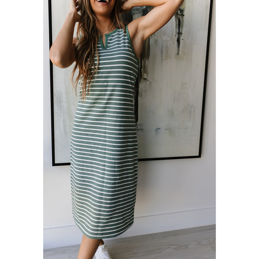 Ampersand Women's Striped Midi Dress - Sweet Mint