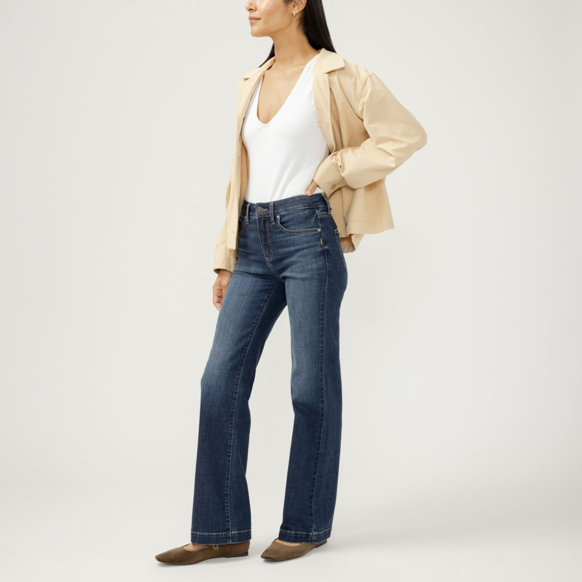 Silver Women's Avery  High Rise Stretch Trouser Jean - Dark Indigo