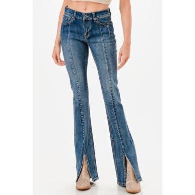 Grace in LA Women's Basic Jean-Medium Blue