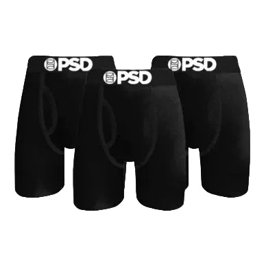 PSD Underwear Solid Boxer Brief - 3 Pack Black