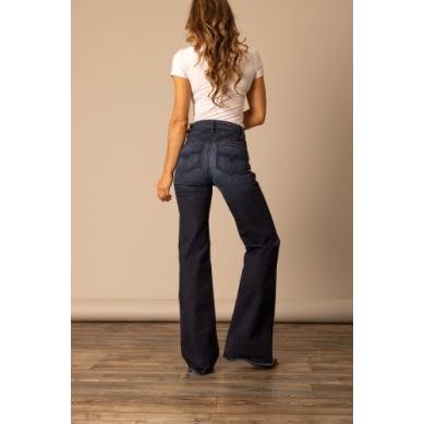 Kimes Women's Olivia High Rise Wide Leg Jeans - DARK WASH