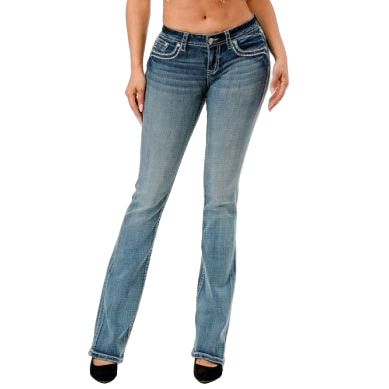 Grace in LA Women's Yoke Embroidery Jeans