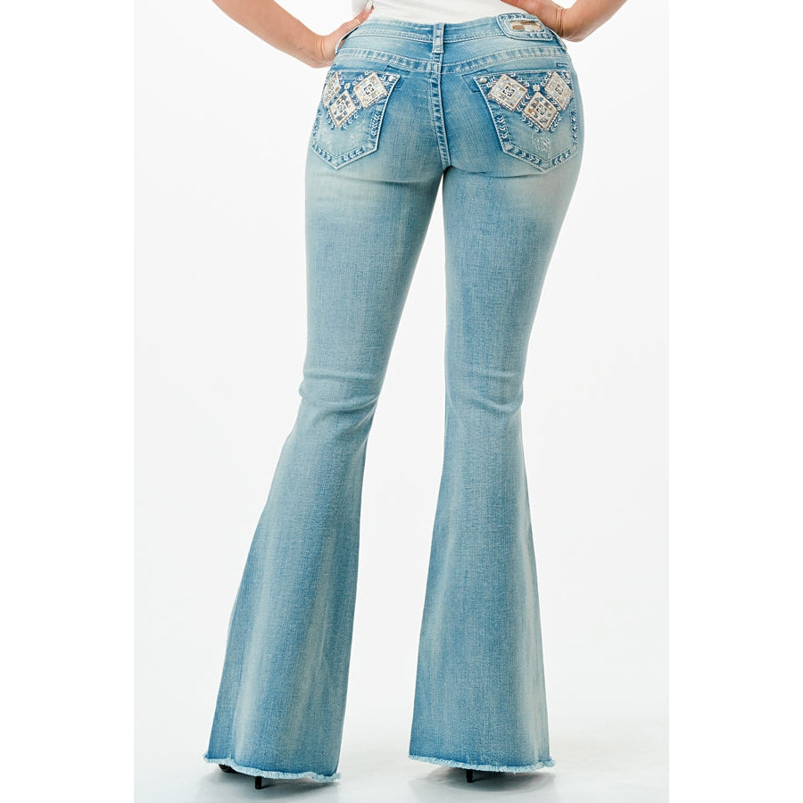 Grace in LA Women's Easy Trouser Jeans - Geometric Design