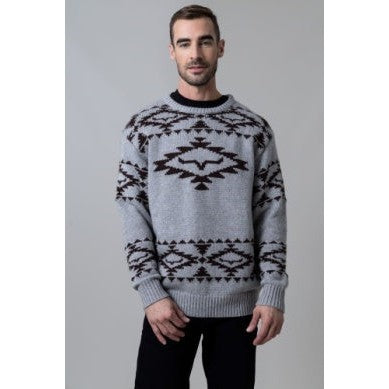 Kimes Men's Mescalero Crew Long Sleeve Sweater - Grey Heather