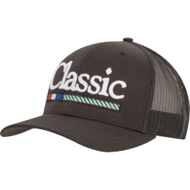 Classic Equine Trucker Ball Cap Chain Stitch Black