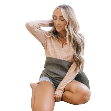 Ampersand Women's HalfZip Sweatshirt Filled With Joy