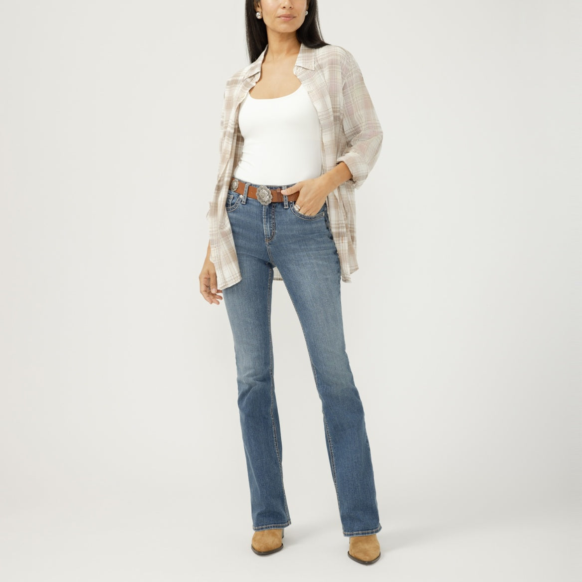 Silver Women's Avery High Rise Boot Cut Jeans- Paloma