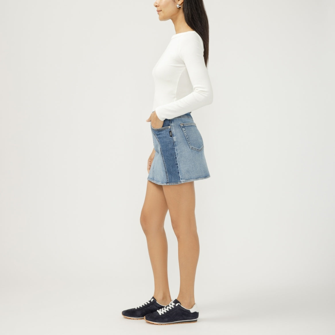 Silver Women's Western Denim Mini Skirt- Glimmer