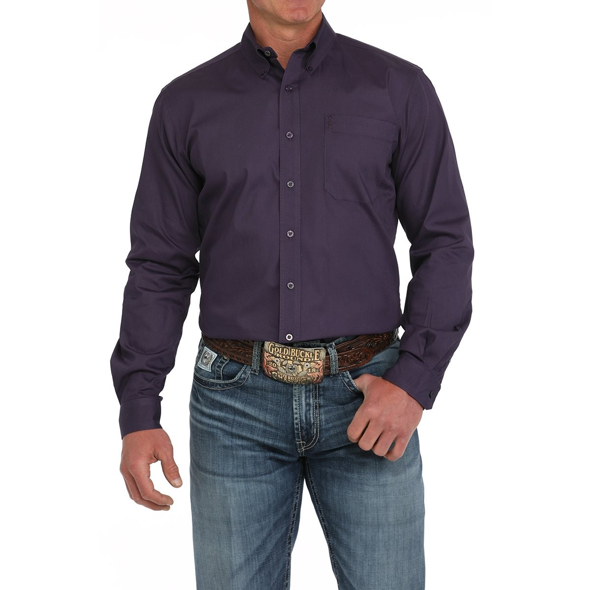 Cinch Men's Long Sleeve  Western Shirt- Purple