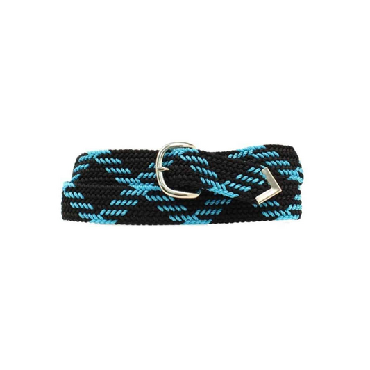 Nocona Machine Woven Braided Belt-46"  - Black/Royal Blue