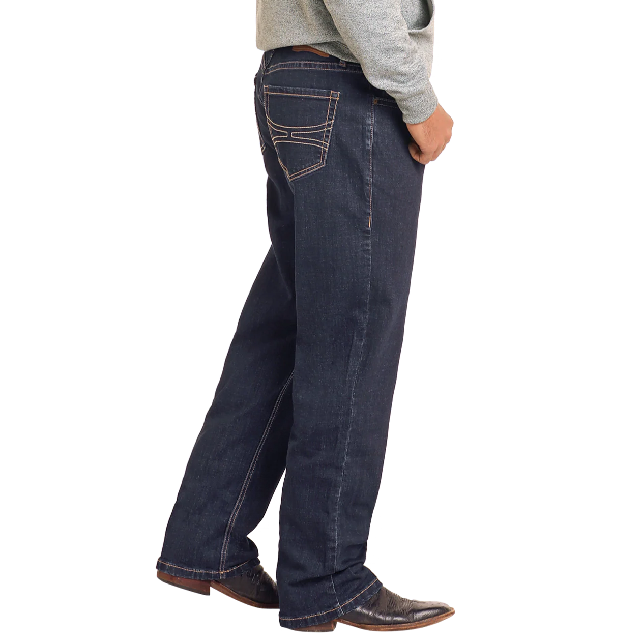 Hooey Men's Two Tone Stackable Bootcut Jeans - Dark Wash