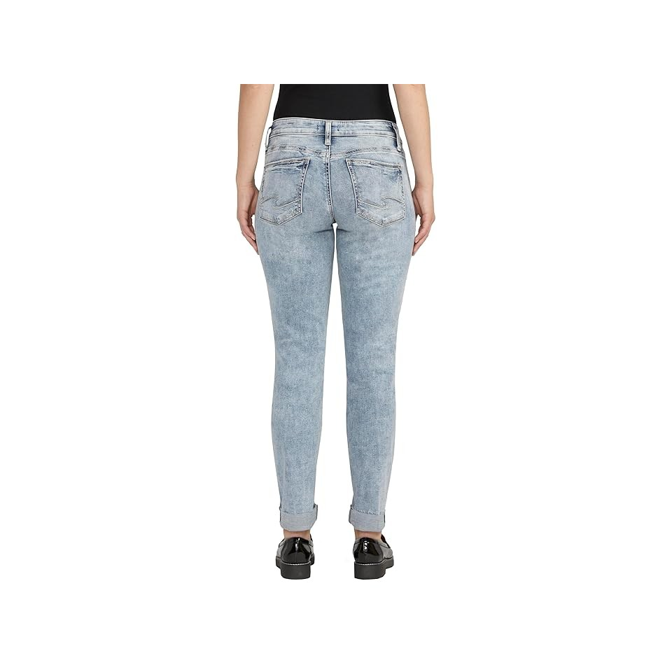 Silver Women's Boyfriend Mid Rise Slim Leg Jeans