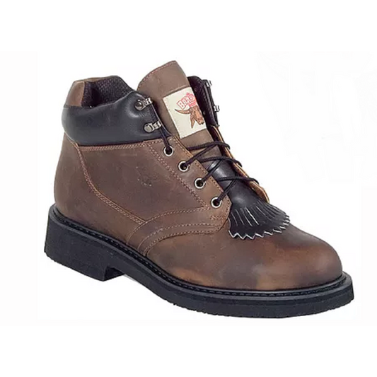 Brahma Men's Barnie Spongy Roper Boots - Copper Crazy Horse