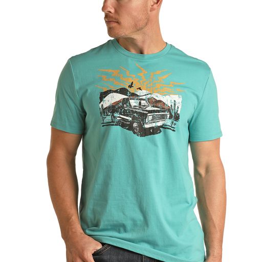 Rock & Roll Unisex Graphic Tee - Turquoise