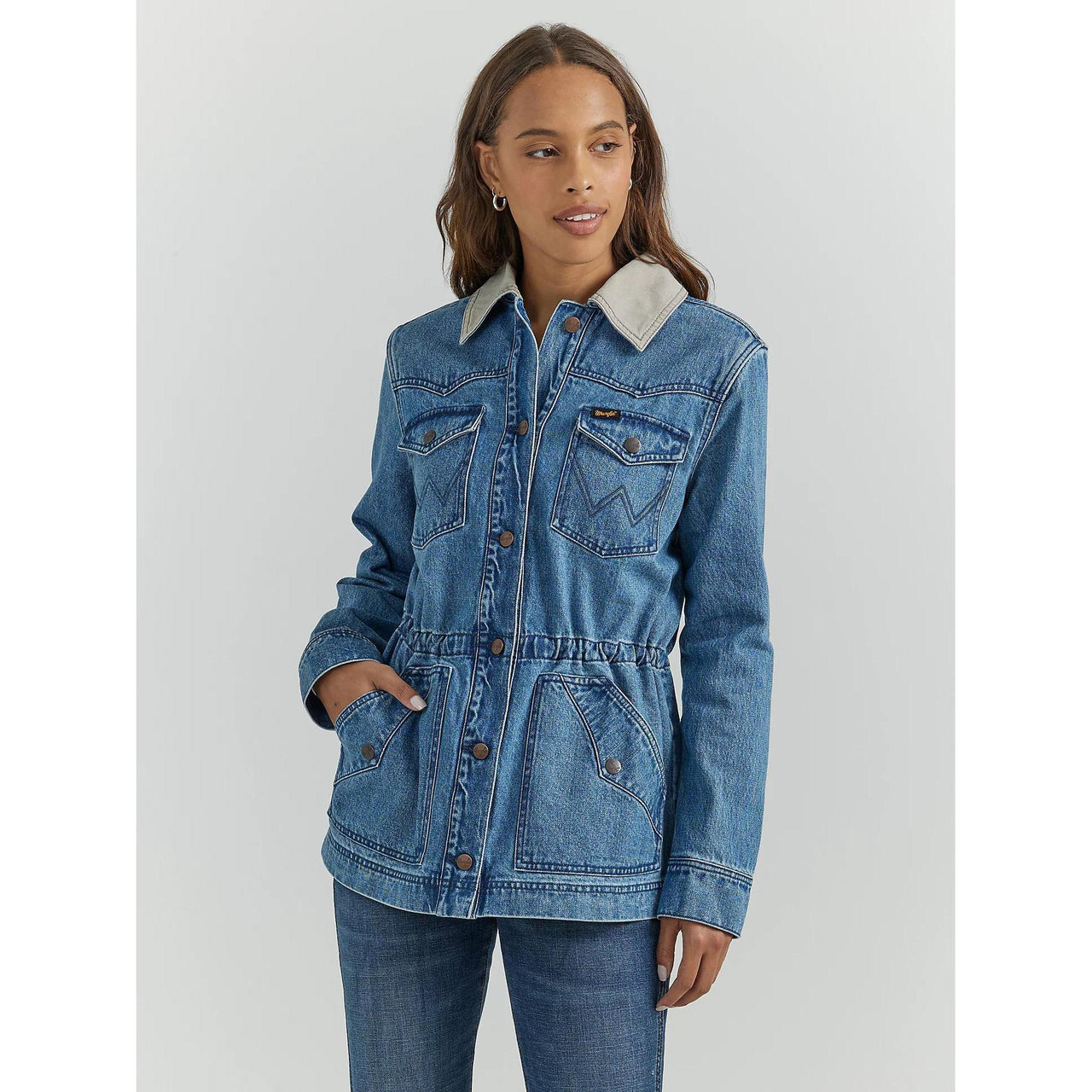 Wrangler Women's Anorak Barn Coat- Denim