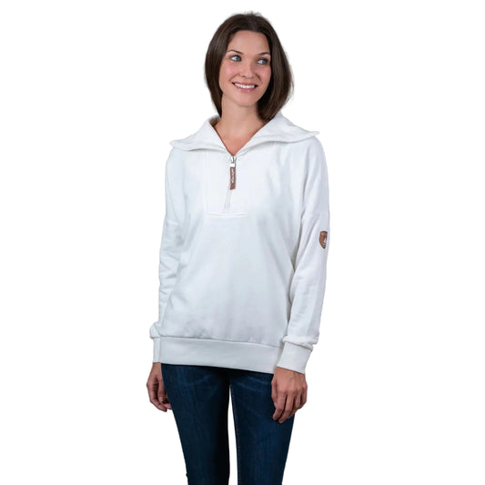 Wanakome Women's Padma 1/2 Zip Sweatshirt- Ivory
