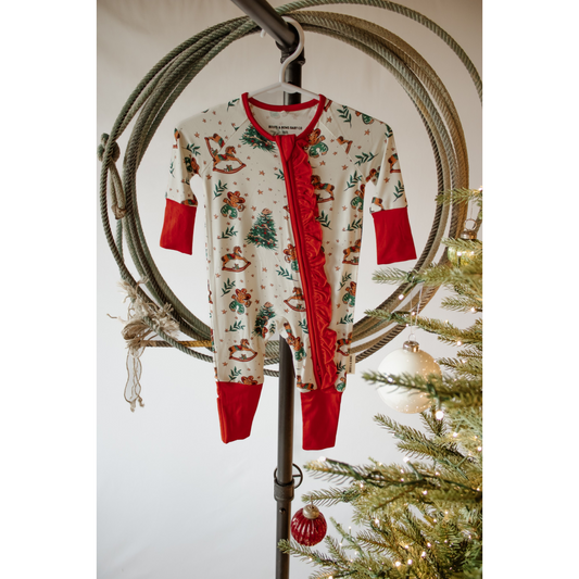 Boots & Bows Infants Giddy Up Gingerbread Sleepwear- Multi