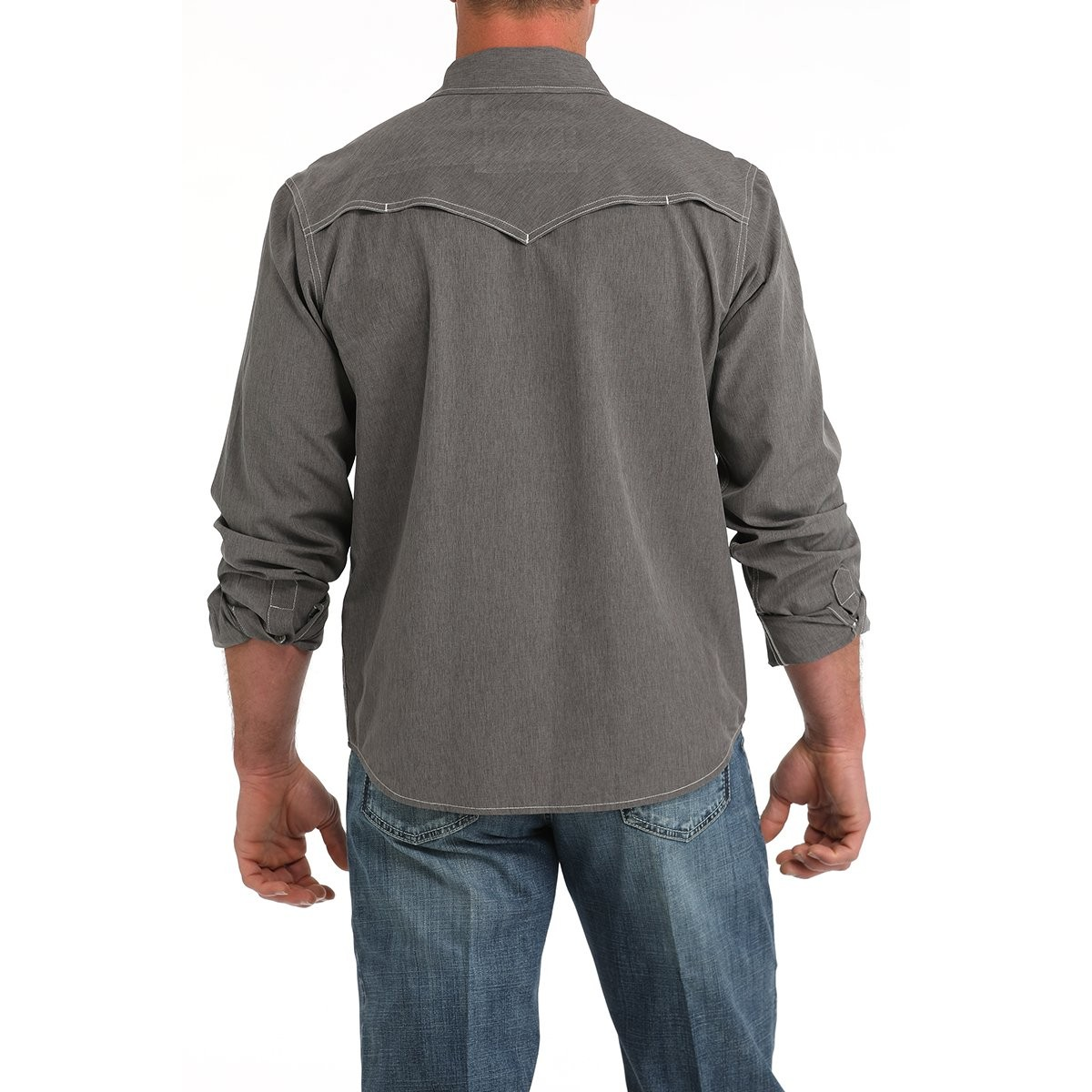 Cinch Men's Long Sleeve Western Shirt - Charcoal
