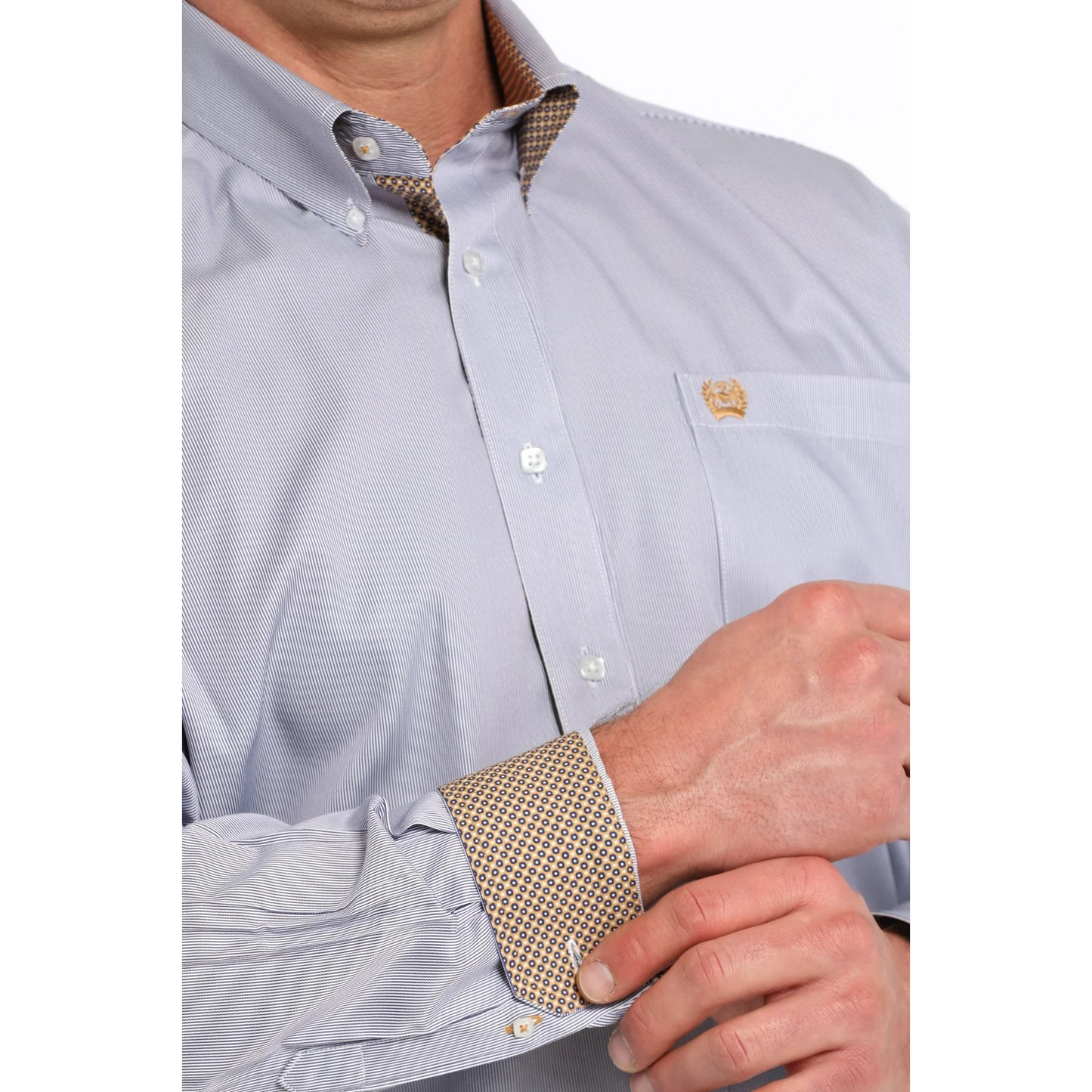 Cinch Men's Stripe Button Down Long Sleeve Western Shirt - Purple