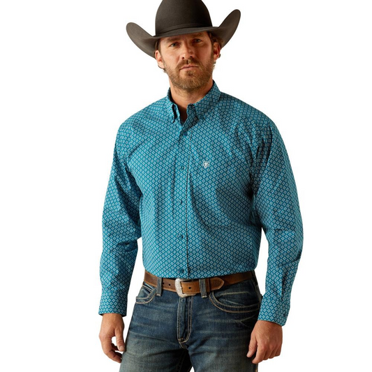 Ariat Men's Petey Classic Fit Long Sleeve Shirt - Dark Teal