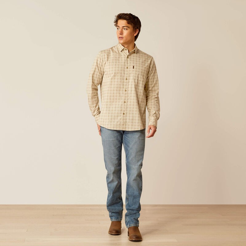 Ariat Men's Morgan Modern Long Sleeve Shirt- Pumice Stone