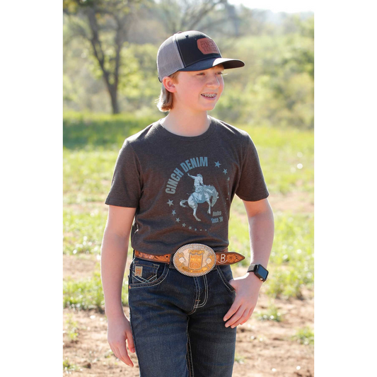 Cinch Boy's Short Sleeve T-Shirt - Charcoal
