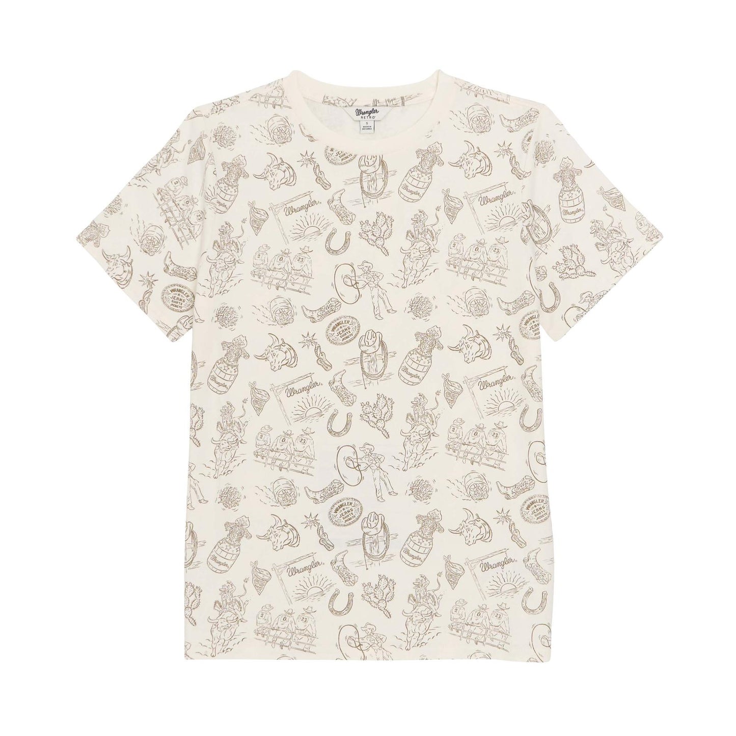 Wrangler Women's Retro Punchy Knit Short Sleeve Tee Shirt - Cream