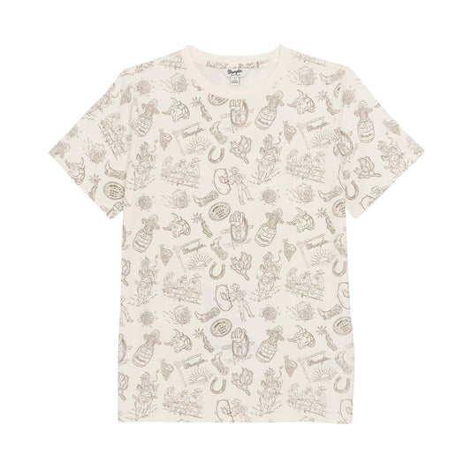 Wrangler Women's Retro Punchy Knit Short Sleeve Tee Shirt - Cream