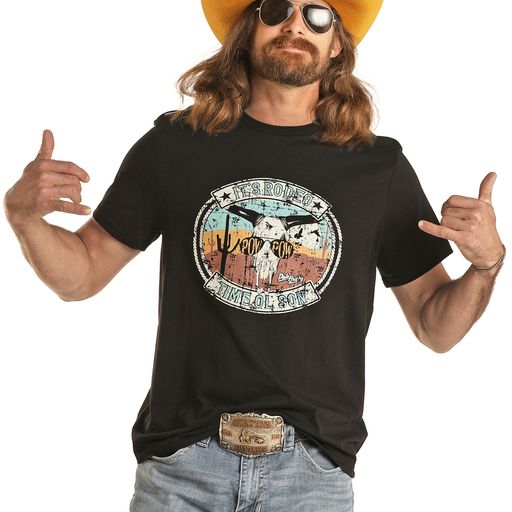 Rock & Roll Unisex Dale Graphic Tee - Black