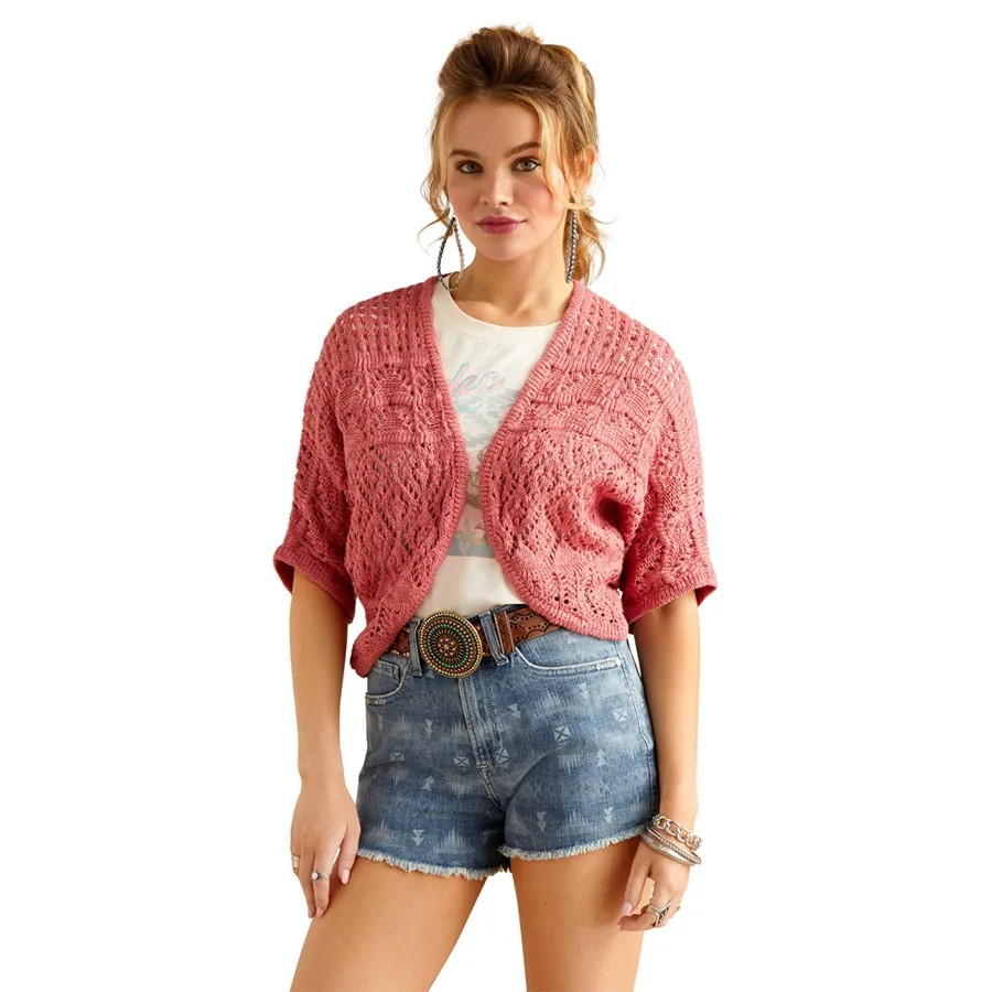 Ariat Women's Frannie Sweater - Slate Rose