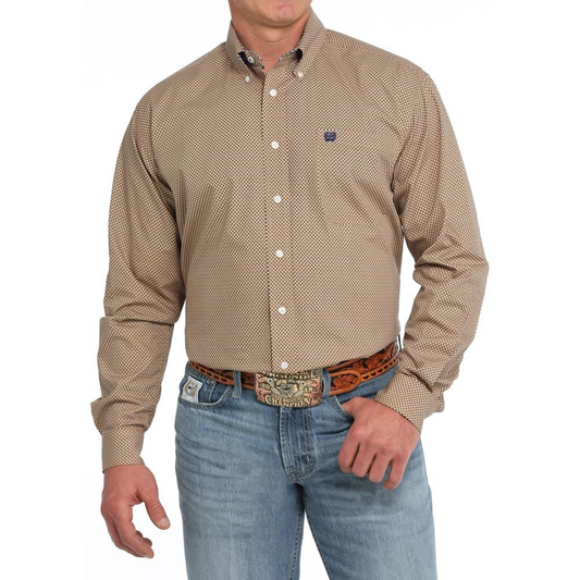 Cinch Men's Geometric Print Long Sleeve Western Shirt - Gold