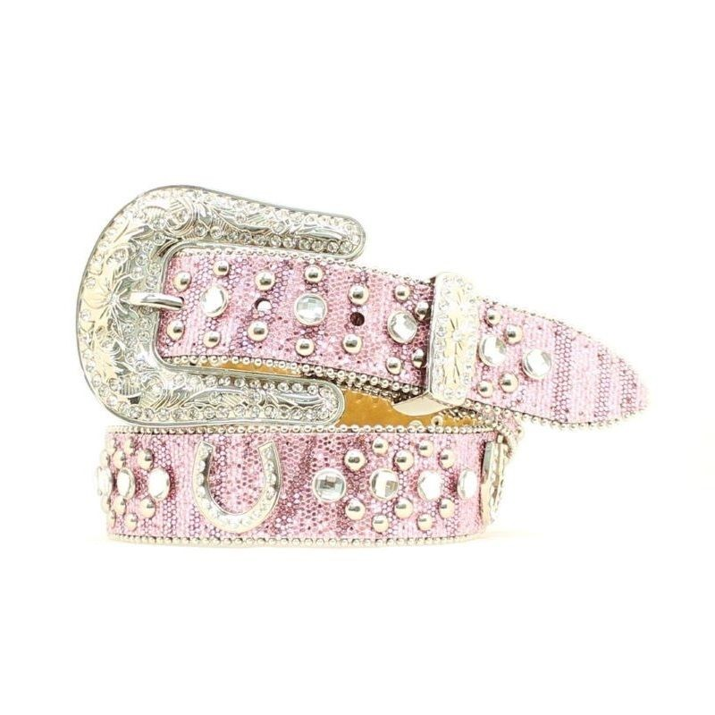 Nocona Girl's Fashion Horseshoe Belt - Pink