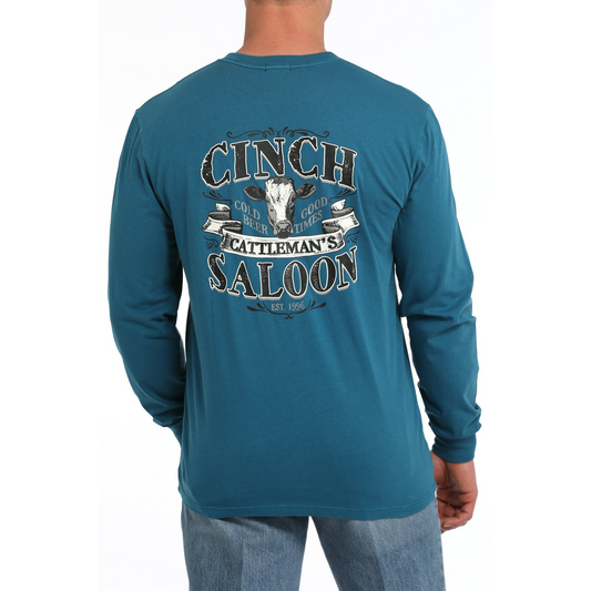 Cinch Men's Long Sleeve Tee Shirt - Teal