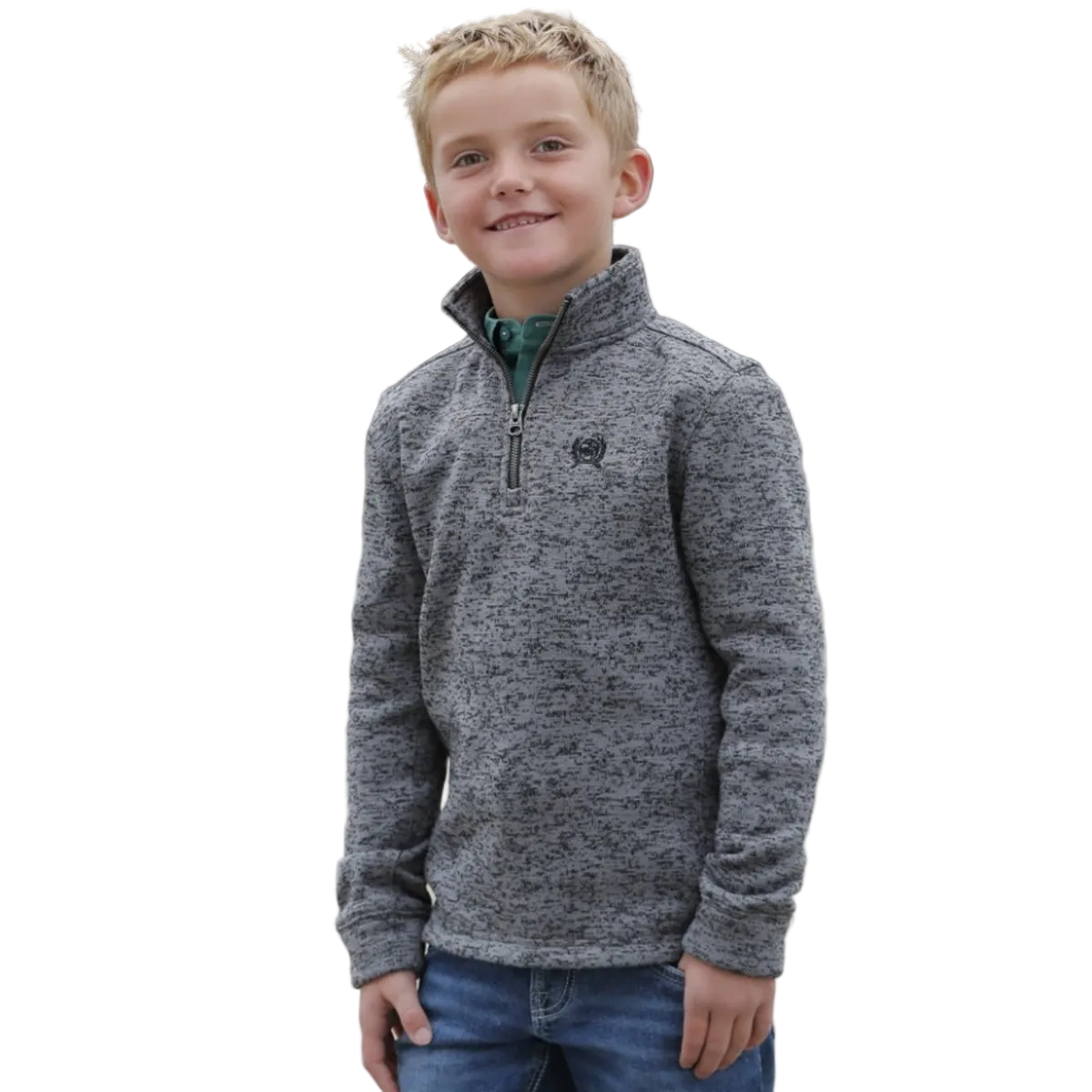 Cinch Boy's Match Dad 1/4 Zip Pullover - Grey