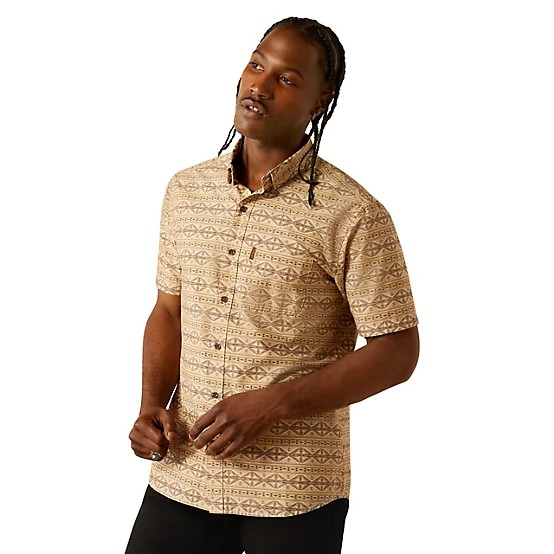Ariat Men's Short Sleeve Merritt Modern Fit Shirt - Grey