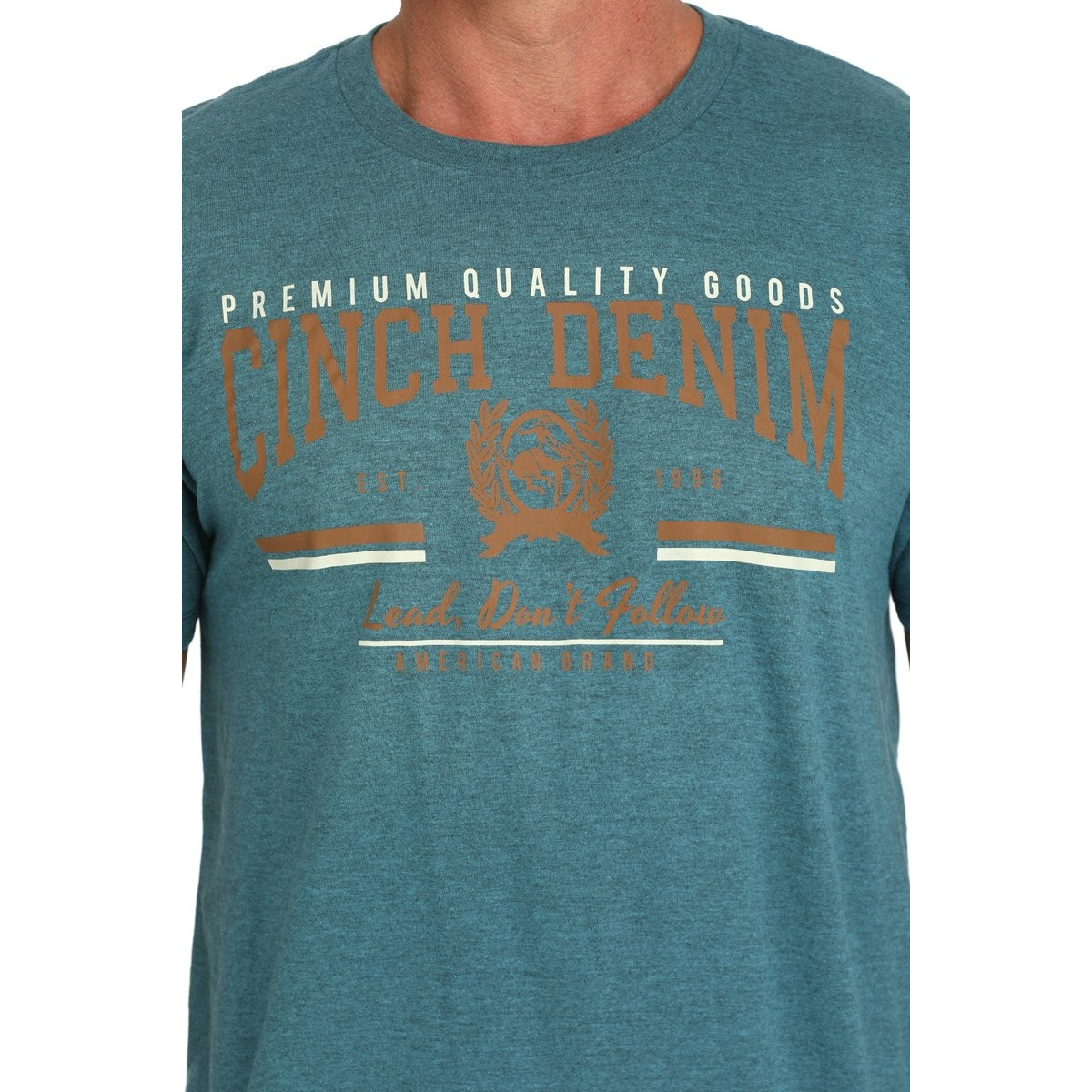 Cinch Men's Short Sleeve Tee Shirt- Teal - Irvine Tack & Western Wear