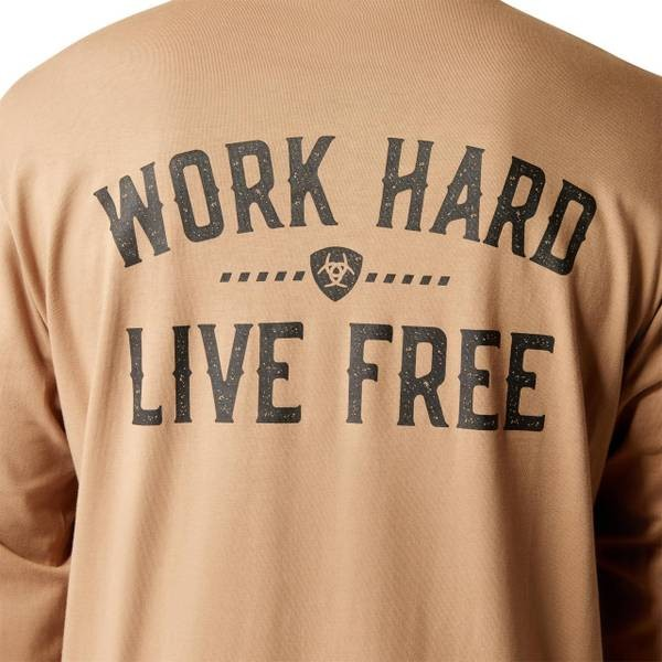 Ariat Men's Rebar Cotton Strong WHLF Long Sleeve Shirt - Rebar Khaki