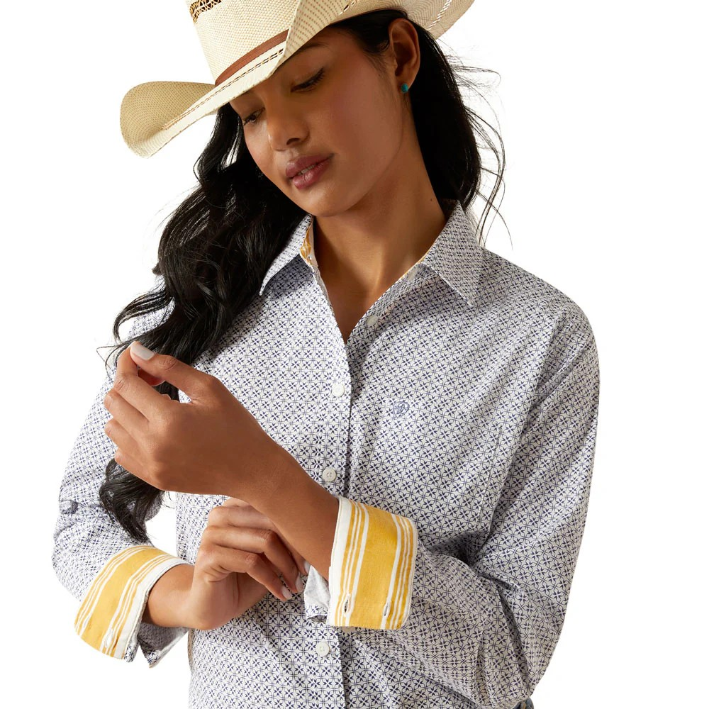 Ariat Women's Kirby Stretch Shirt- Ocean Geo