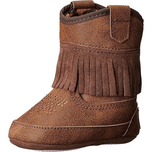 Blazin Roxx Annabelle Baby Bucker Boots - Brown with Fringe Detail