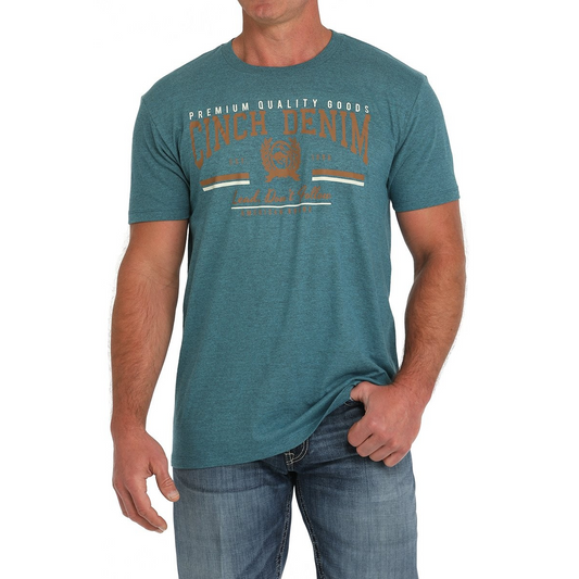 Cinch Men's Short Sleeve Tee Shirt- Teal - Irvine Tack & Western Wear