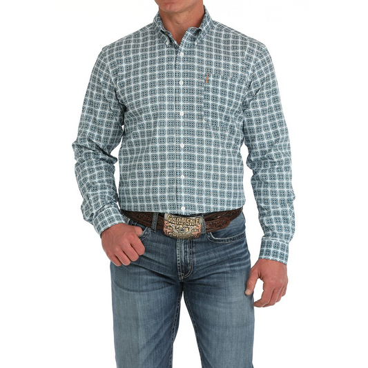 Cinch Men's Long Sleeve Print Shirt- Multi