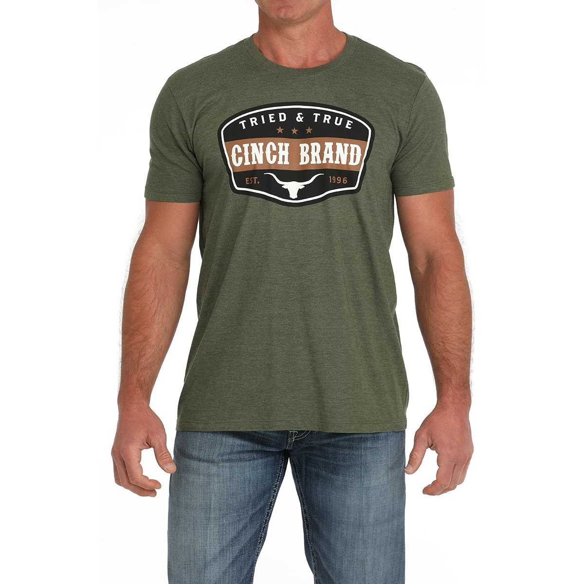 Cinch Men's Short Sleeve Tee Shirt- Olive