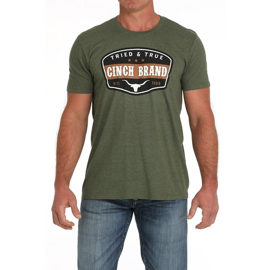 Cinch Men's Short Sleeve Tee Shirt- Olive