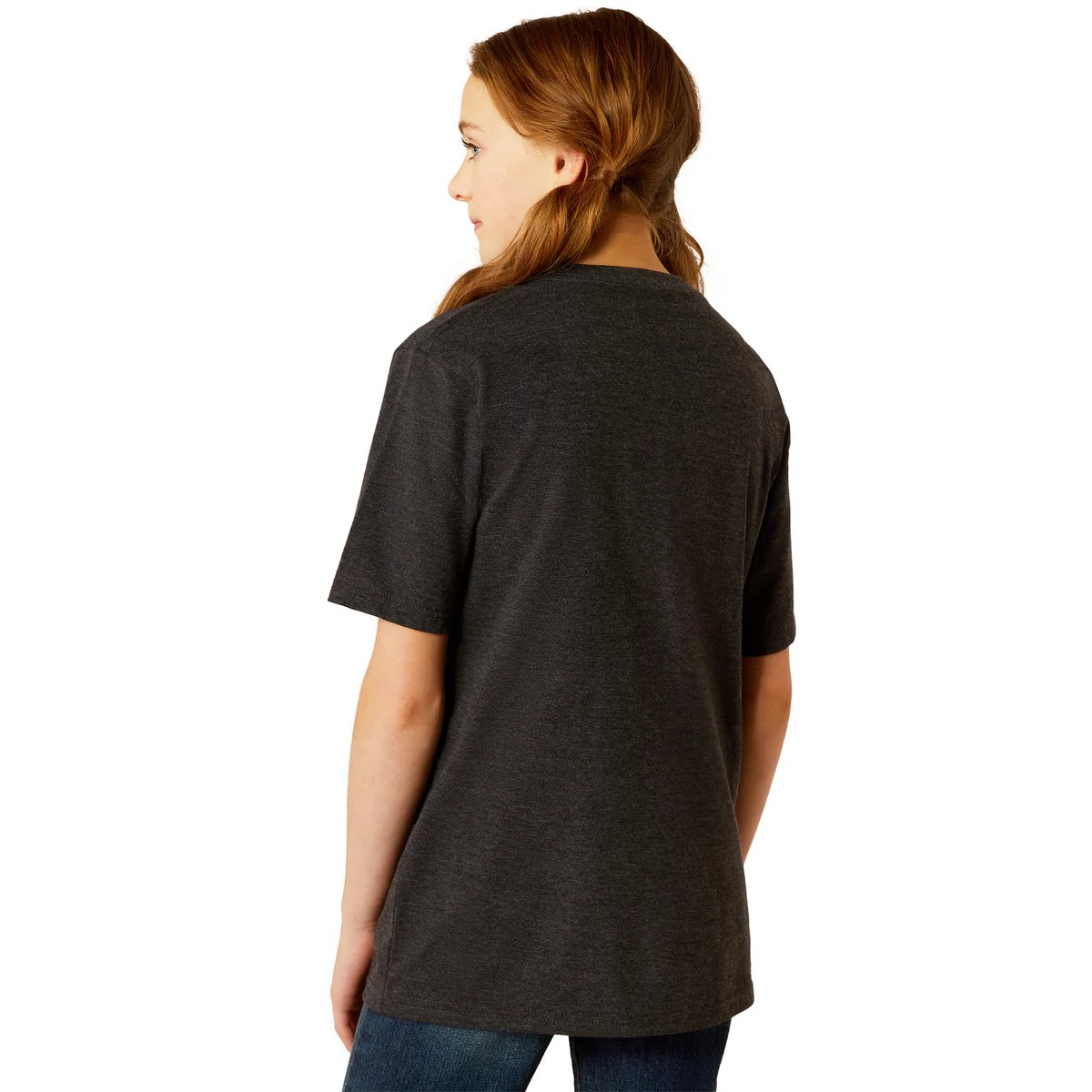 Ariat Girl's Short Sleeve Boot Script Tee Shirt - Charcoal Heather