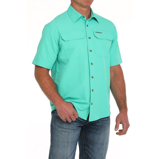 Cinch Men's Short Sleeve Arenaflex Shirt- Turquoise