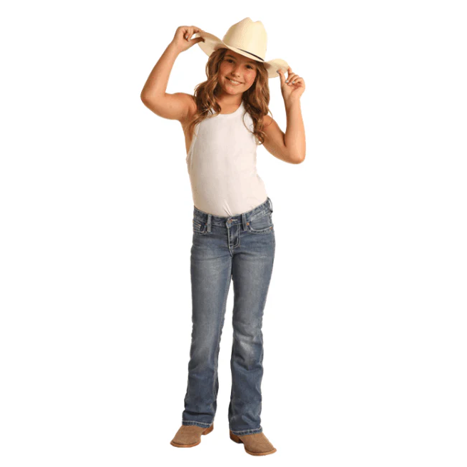 Rock & Roll Girl's Raised Denim Boot Cut Jeans