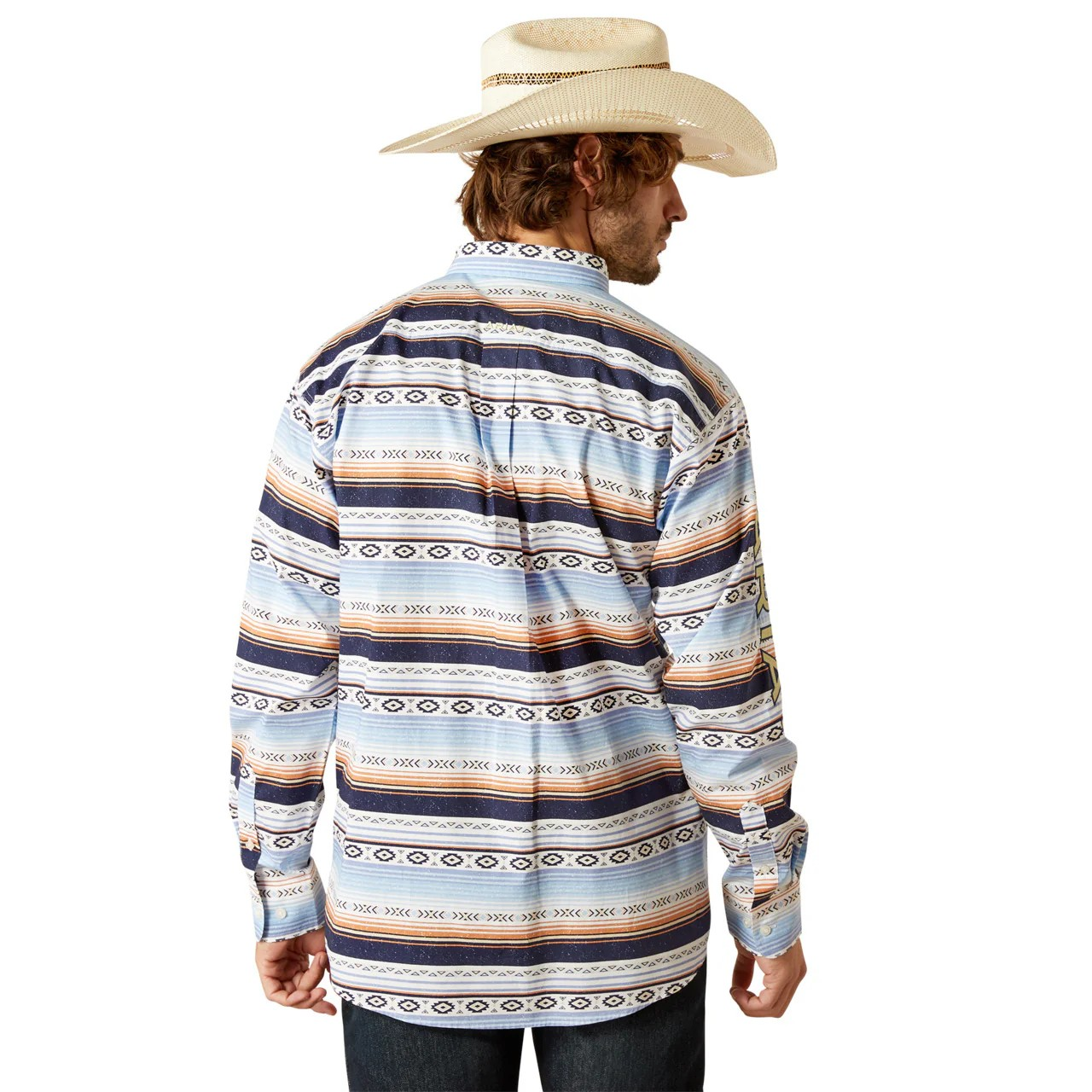 Ariat Men's Long Sleeve Team Deacon Classic Fit Shirt - Blue/Light Green