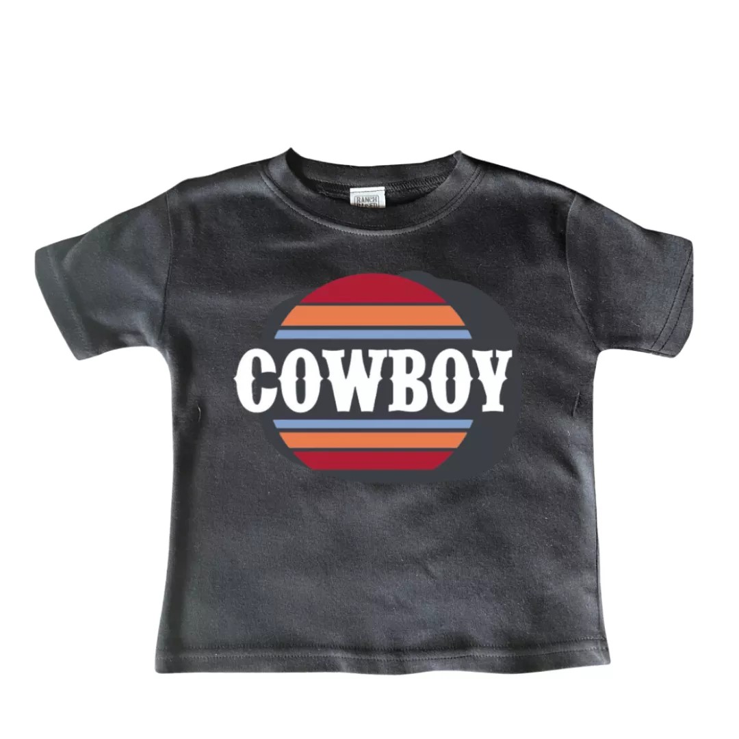 Ranch Raised Boy's Short Sleeve Cowboy Sunrise Tee Shirt